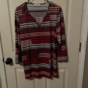 Emily Daniel’s Red and Black Striped Tunic